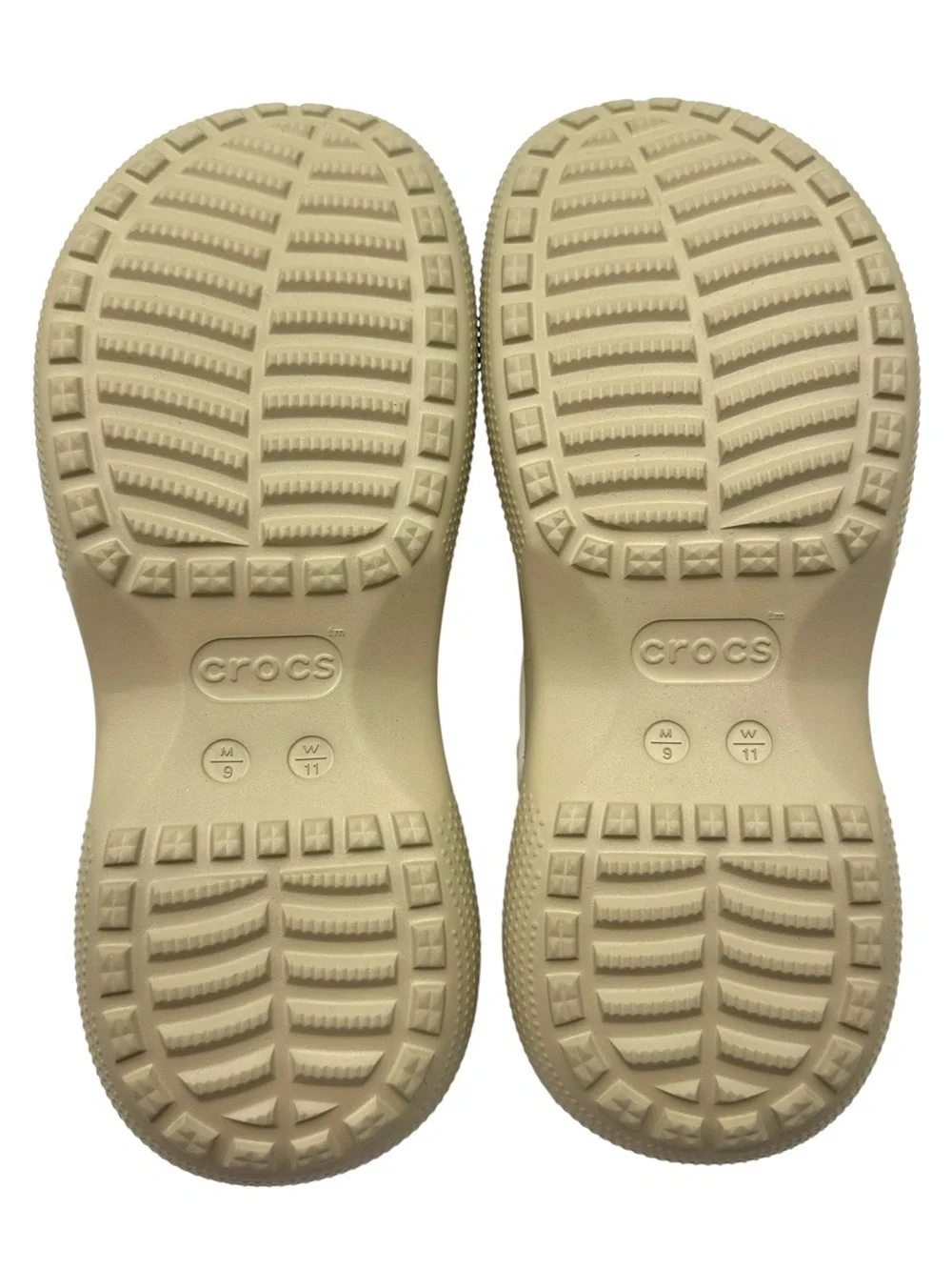 NWT Crocs Classic Stacked Clogs - Chalk / Neutral Platform Sandals Size 11W / 9M